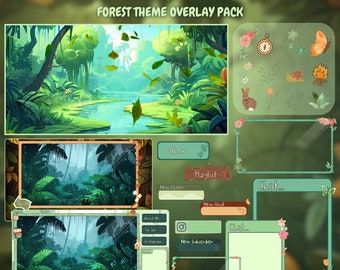 Animated Forest Twitch Overlay: Lo-fi Stream Package