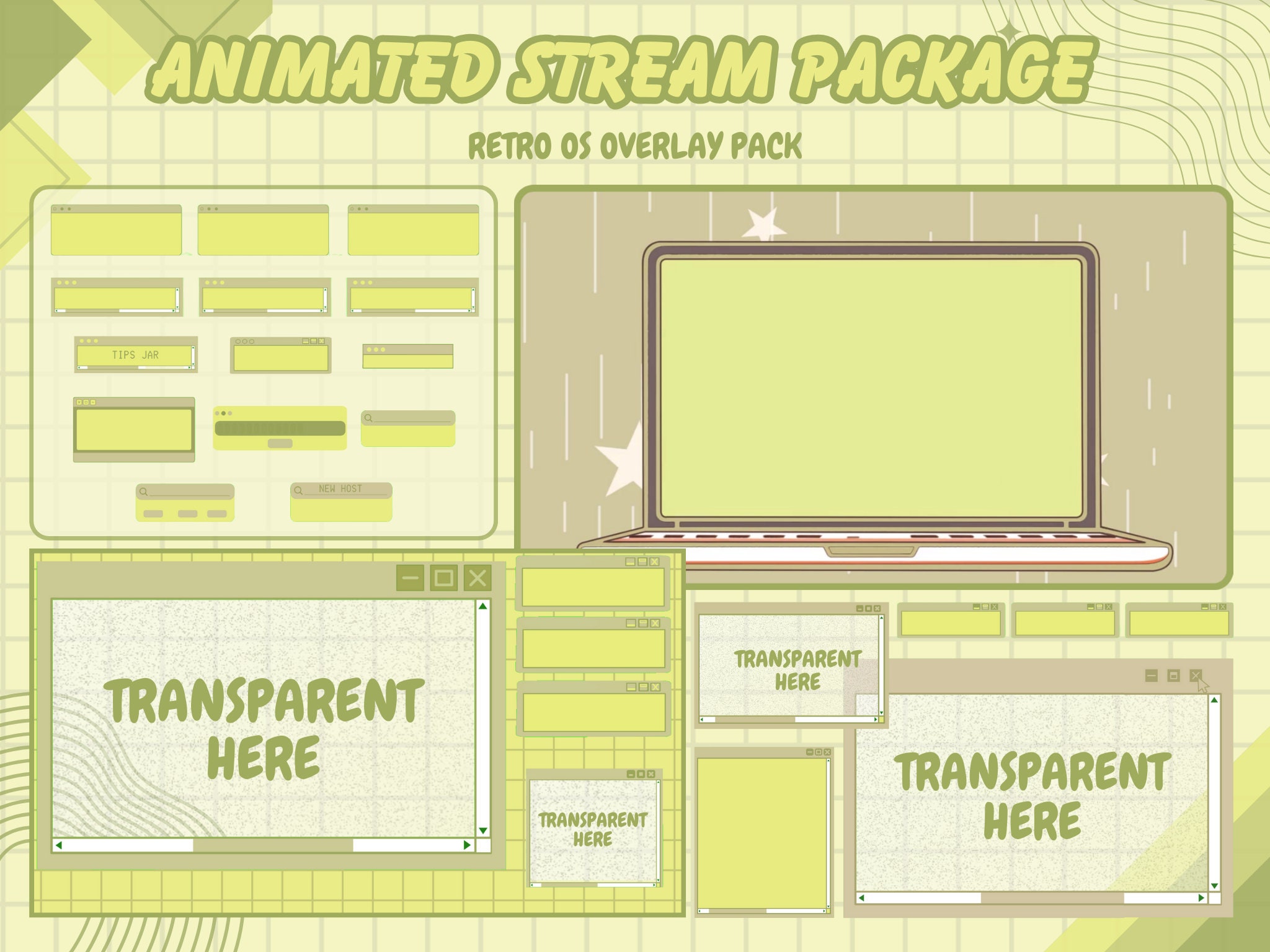 Lofi Animated Window Twitch Overlay Stream Package - Cozy Yellow ...