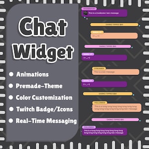 Chat widget  -  Lofi chat widget customizable for Twitch/YouTube/KICK streamers - ChatBox Widget , StreamElements Widget , OBS