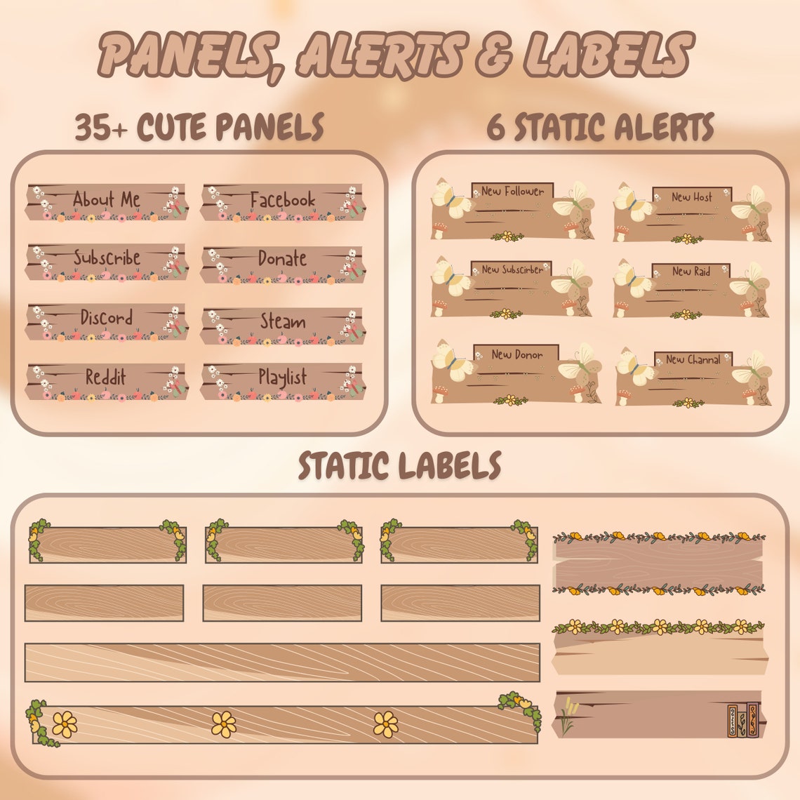 Twitch Overlay - Cottage Core Theme Twitch Overlays - OBS Scenes ...