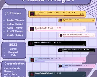 Widget de música de Spotify para StreamElements: Superposición de transmisión para Twitch, YouTube y Kick (descarga digital)
