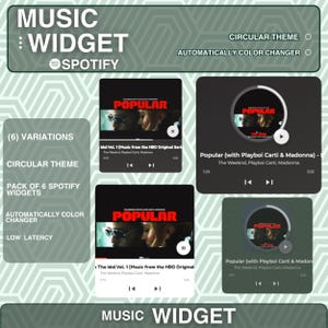 Spotify widget - Circular themed Spotify Music Widget Twitch /YouTube/KICK Stream - Spotify music player, YouTube widget, Spotify Player