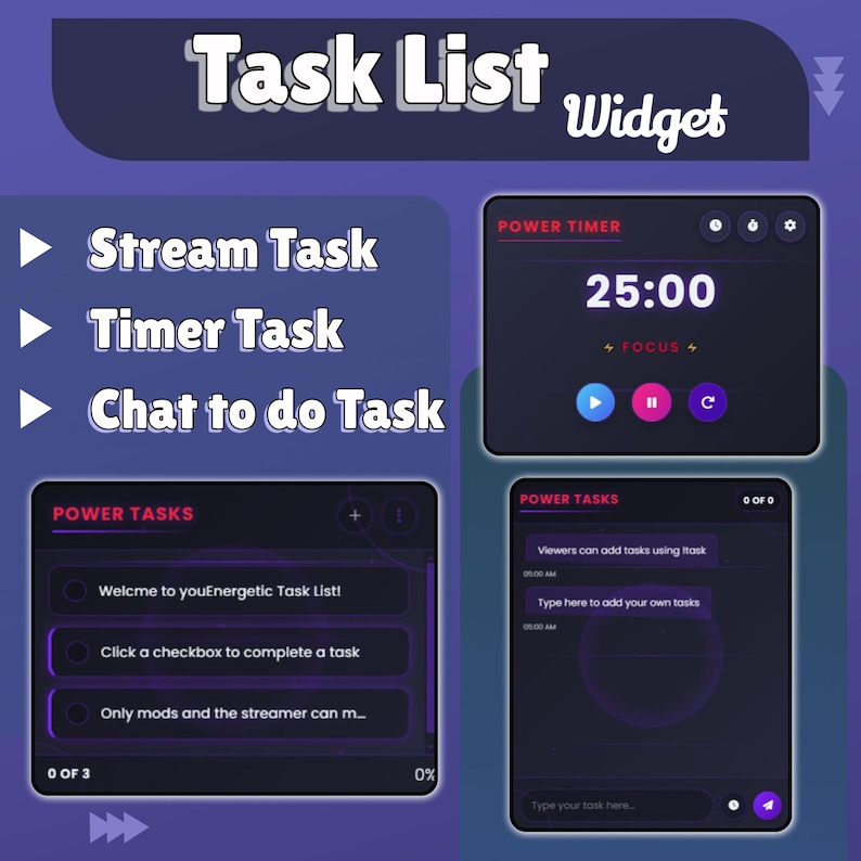 Stream Tasklist Widget: Pomodoro Timer & To-do List - Obs/twitch ...