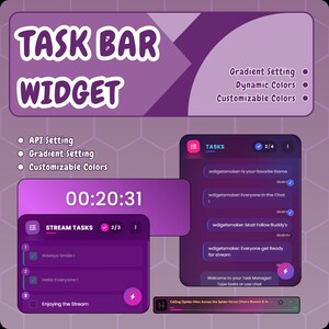 Tasklist Widget | To-Do List, Ultimate Pomodoro Timer, & Productivity Planner for Streamers - Music widget OBS StreamElements Stream Overlay