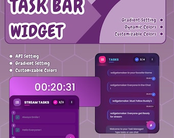 Widget de lista de tarefas: temporizador Pomodoro e sobreposição de transmissão (download digital)