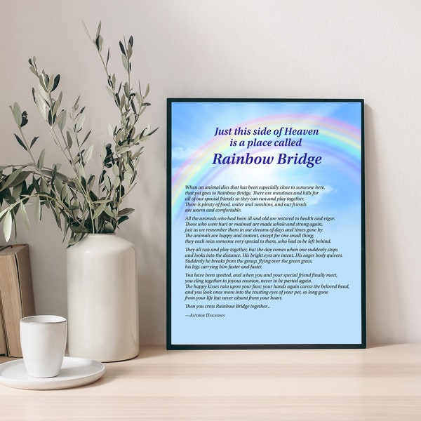 Rainbow Bridge Poem - 8 x 10