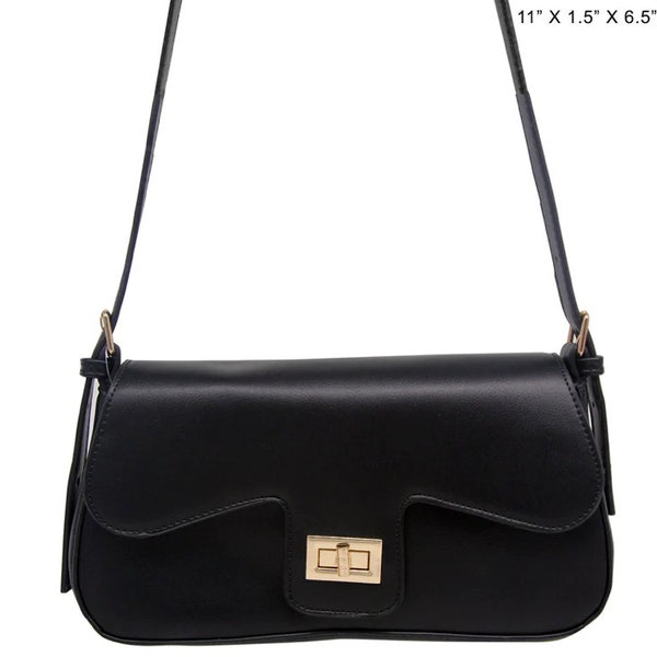 Chic Vintage Style Shoulder Bag with Gold Hardware