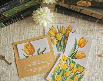 Grands autocollants jaunes tulipes tournesols ensemble d’autocollants PET fond transparent Scrapbooking JunkJournal Bulletjournal