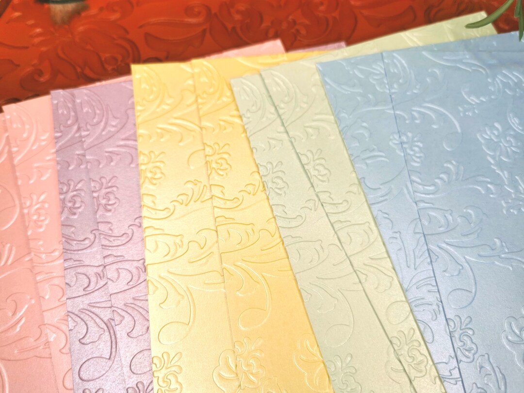 Embossed Motherofpearl Paper Flower Tendrils Pastel Colors Etsy