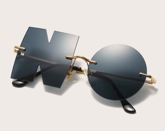 Letter Design Tinted Lens Fashion