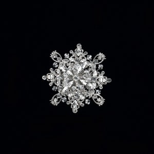 Viktorianischen Stil Silber Kristall Strass Starburst Brosche Pin rhodiniert