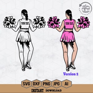 Cheerleader Svg | Customized Layered Color | Cheerleading Svg | Customize High School Cheer | Girls Pom Dance | Cheer Mom Svg | Personalized