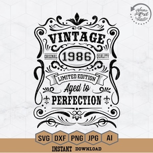40th Birthday Svg | 40th Birthday Shirt | Vintage 1986 Svg | 1986 Aged to perfection | Aged to Perfection Svg | 40th Birthday Gift Idea