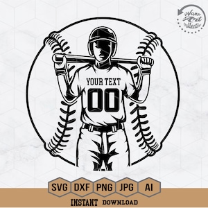 Personalized Name | Baseball Player Svg | Baseball Dad Svg | Baseball Team Svg | Baseball Clipart | Baseball Cutfile | Baseball Stencil