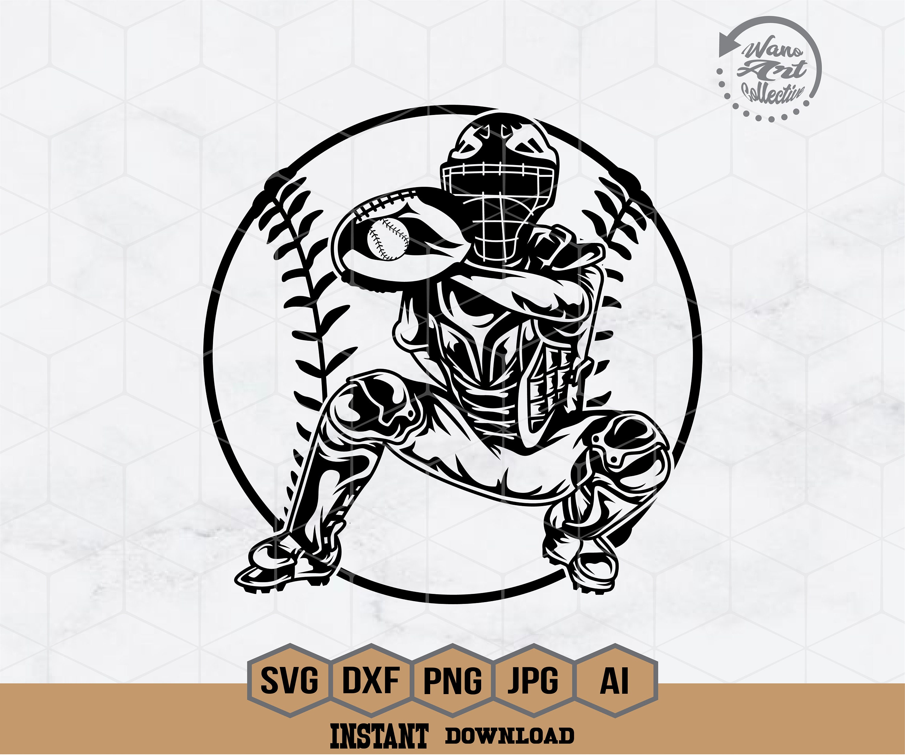 Baseball Player Svg Baseball Catcher Svg Baseball Svg Ball Catcher Svg Baseball Player Png