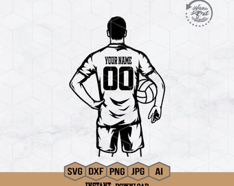 Volleyball Player Svg | Personalized Name | Volleyball  Svg | Volleyball Game Svg | Volleyball Boy Svg for Cricut Volleyball Team Svg | Png