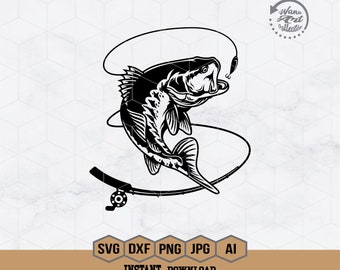 Abborrfiske Svg | Abborrfisk Svg | Fiskkrok Svg | Abborr Clipart | Fisketröja | Fiskkrok Klippfil | Fiskare Svg Png Dxf Eps Ai Jpg