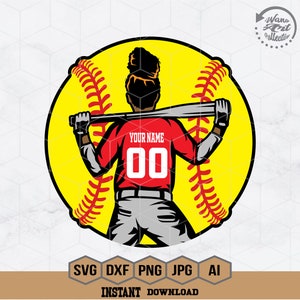 Softball Player Svg | Softball Girl Svg | Sport Girl Svg | Softball Mom Svg | Softball Player Clipart | Softball Cutfile | Png Eps Dxf