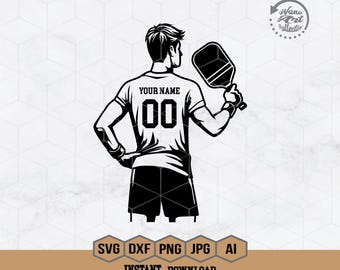 Pickleball Svg | Pickleball Player Svg | Personalize Name | Pickleball Dad Svg | Pickleball Paddle Svg | Pickleball T-Shirt Design | Png Dxf