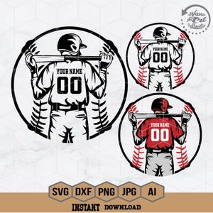 Baseball Player Svg | Personalized Name Svg | Baseball Team Svg | Baseball Dad Svg | Baseball Clipart | Baseball Cutfile | Baseball Stencil