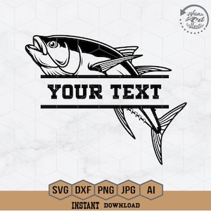 Personalized Tuna Fish Svg | Fishing Svg | Tuna Fishing Svg | Tuna Clipart | Tuna Png | Tuna Cricut | Fisherman Svg | Fishing Shirt Svg