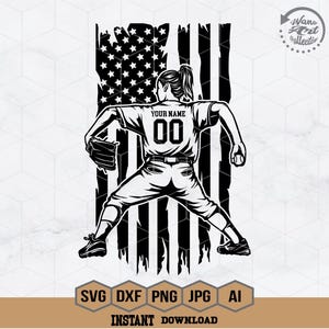 US Softball Pitcher Svg | Softball Player Svg | Pitcher Svg | Softball Mom Svg | Faspitch Pitcher | Softball Fan Gift Shirt | Png Dxf Eps Ai