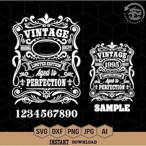 Birthday Vintage Svg | Aged to perfection svg | Limited edition Svg | Birthday premium quality t-shirt | Instant Download | Png Dxf Jpg Eps