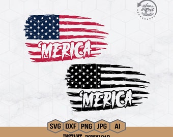 Merica Svg | 4th of July Svg | American Flag Svg | Independence Day Svg | Patriotic svg | American Flag Svg | Fourth of July Svg