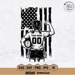 US Flag Football Player Svg | Flag Football Girl Svg | Flag Football Name | Flag Football Shirt | Football Season | Sublimation Designs