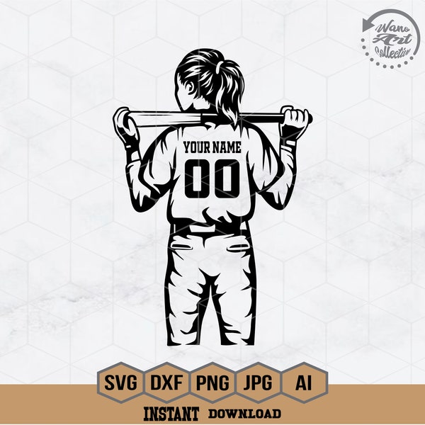 Softball Player Svg | Personalized Name Svg | Softball Team Svg | Softball Mom Svg | Softball Player Clipart | Softball Cutfile | Png Eps Ai