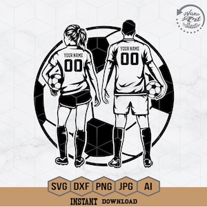 Personalized Name | Soccer Boy and Girl Svg | Soccer Player Svg |Soccer Shirt | Soccer Clipart | Soccer Png | Soccer Mom Shirt | Png Dxf Eps