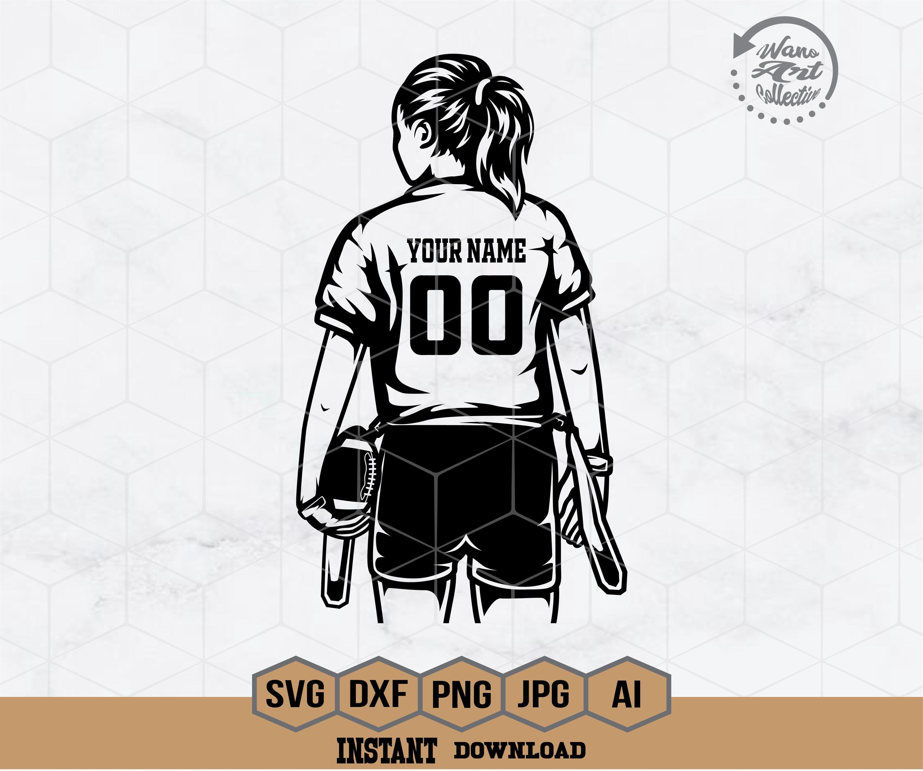 Flag Football Player Svg | Personalized Name | Football Girl Svg | Football Shirt | Football Season | Sublimation Designs | Png Eps Dxf Ai
