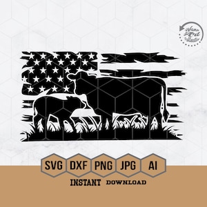 US Cow SVG file | Cow and Calf Svg | Cow Svg | Calf Svg | Baby Cow Svg | Farmlife Svg | Farm Shirt | Cow Silhouette | Calf Clipart | Cow Png