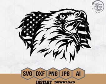 US Patriotic Eagle Svg | Eagle Svg, Patriotic Eagle Svg | Bald Eagle Svg |Eagle Clipart | American Eagle Cricut | Eagle Png Eps Dxf