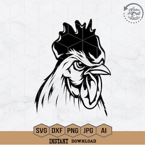 Rooster Svg | Cockfighting Svg | Chicken Svg | Fighting Rooster Svg | Fighter Chicken Clipart | Cockfighting Cut File | Png Dxf Eps Jpeg