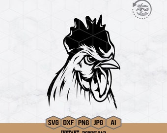 Rooster Svg | Cockfighting Svg | Chicken Svg | Fighting Rooster Svg | Fighter Chicken Clipart | Cockfighting Cut File | Png Dxf Eps Jpeg