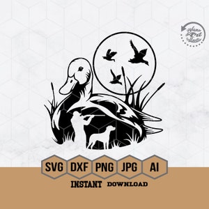 Duck Hunting Svg | Bird Hunting Svg | Hunting Dog Svg | Mallard Svg | Duck Hunter Clipart | Hunting Season Cutfile | Hunting Png