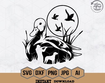 Duck Hunting Svg | Bird Hunting Svg | Hunting Dog Svg | Mallard Svg | Duck Hunter Clipart | Hunting Season Cutfile | Hunting Png