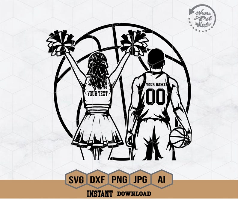 Basketball Player Svg | Cheerleader Svg | Basketball Svg | Cheerleading ...