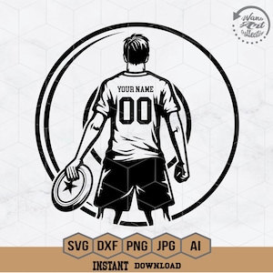 Frisbee Player Svg | Personalized Name | Ultimate Frisbee Svg | Frisbee Svg | Disc Golf Svg | Frisbee Clipart | Frisbee Shirt | Png Dxf Eps