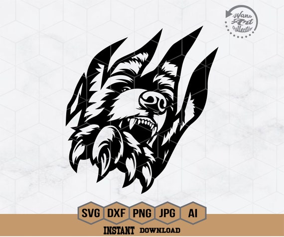 Grizzly Bear Scratch Svg | Claw Scratch Svg | Bear Claw Svg | Bear