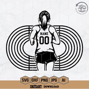 Track and Field Girl Player Svg | Personalized Name | Track and Field Svg | Girl Runner Svg | Track Oval Svg | Cross Country Clipart | Png