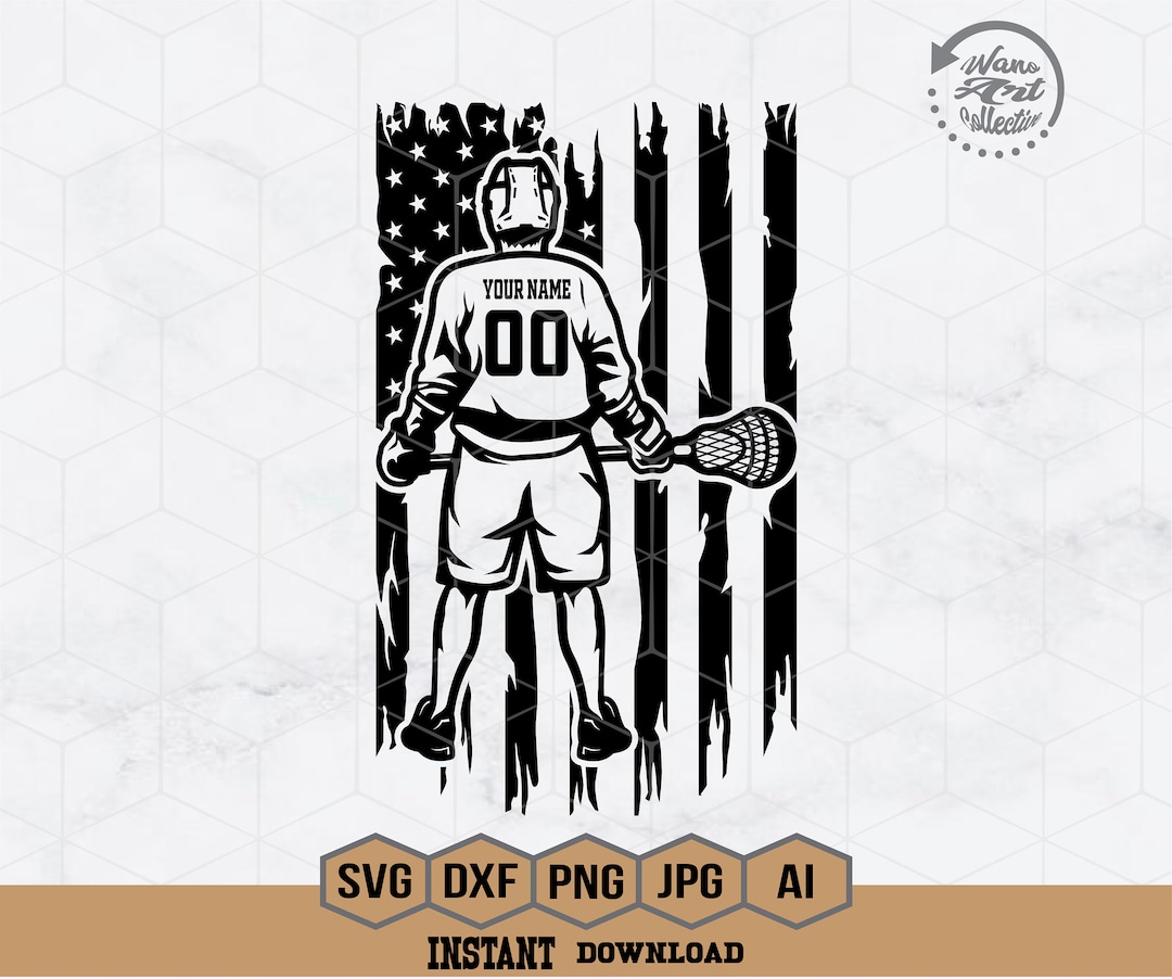US Lacrosse Player Svg Personalized Name Lacrosse Svg Lacrosse Stick