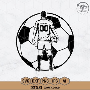 Soccer Boy Player Svg | Personalized Name Svg | Soccer Team Svg | Soccer Svg | Soccer Clipart | Football Png | Soccer Dad Cutfile | Png Dxf