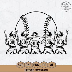 5 Baseball Kids Svg | Personalized Name | Baseball Player Svg | Baseball Kid Shirt | Baseball Shirt | Baseball Clipart | Baseball Stencil