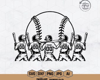 5 Baseball Kids Svg | Personalized Name | Baseball Player Svg | Baseball Kid Shirt | Baseball Shirt | Baseball Clipart | Baseball Stencil