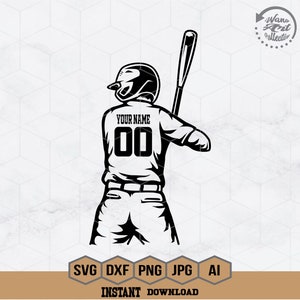Personalized It | Baseball Dad Svg | Baseball Bat Svg | Baseball Player Svg | Baseball Clipart | Baseball Shirt  | Baseball Stencil | Png