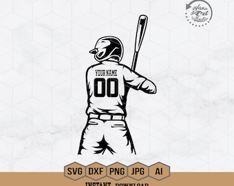 Gepersonaliseerd | Honkbal vader Svg | Honkbalknuppel Svg | Honkbal speler Svg | Honkbal clipart | Baseballshirt | Honkbalsjabloon | png