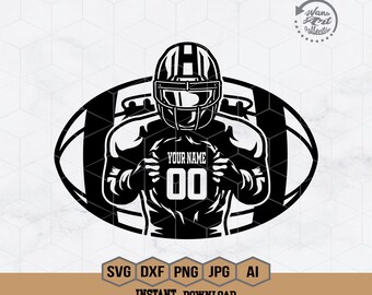 Personalized Name | Football Player Svg | Football Name Svg | Football Shirt | Football Season | Football Sublimation Designs | Png Eps Dxf