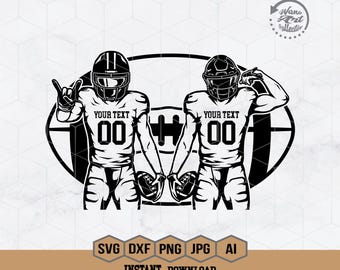 Football Players Svg | Personalized Name | Football Svg | Football Shirt | Football Season | Football Team Svg | Superbowl Clipart | Png Dxf